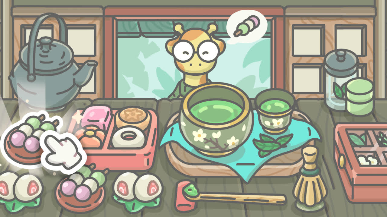 Tsuki Tea House: подача блюд жирафу за стойкой